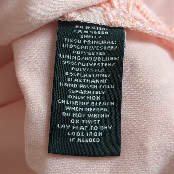 Lauren Ralph Lauren Sleeveless Lace Sheath Dress Peachy Pink Fully Lined - sz 8 - Picture 7 of 11